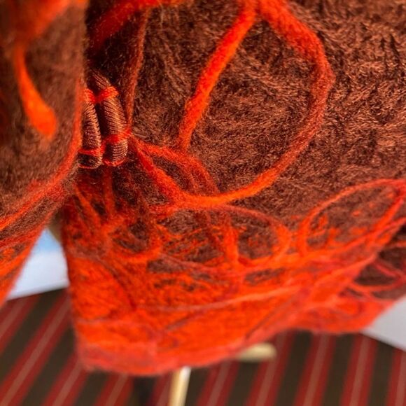 Vintage PIAZZA SEMPIONE Wool Orang Print Jacket Size IT 42 New 0203 - Picture 7 of 11